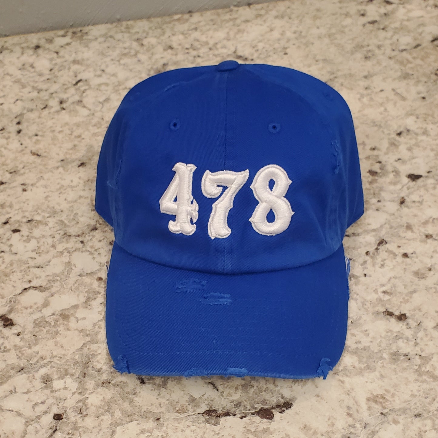 Custom Area Code Distressed Hat