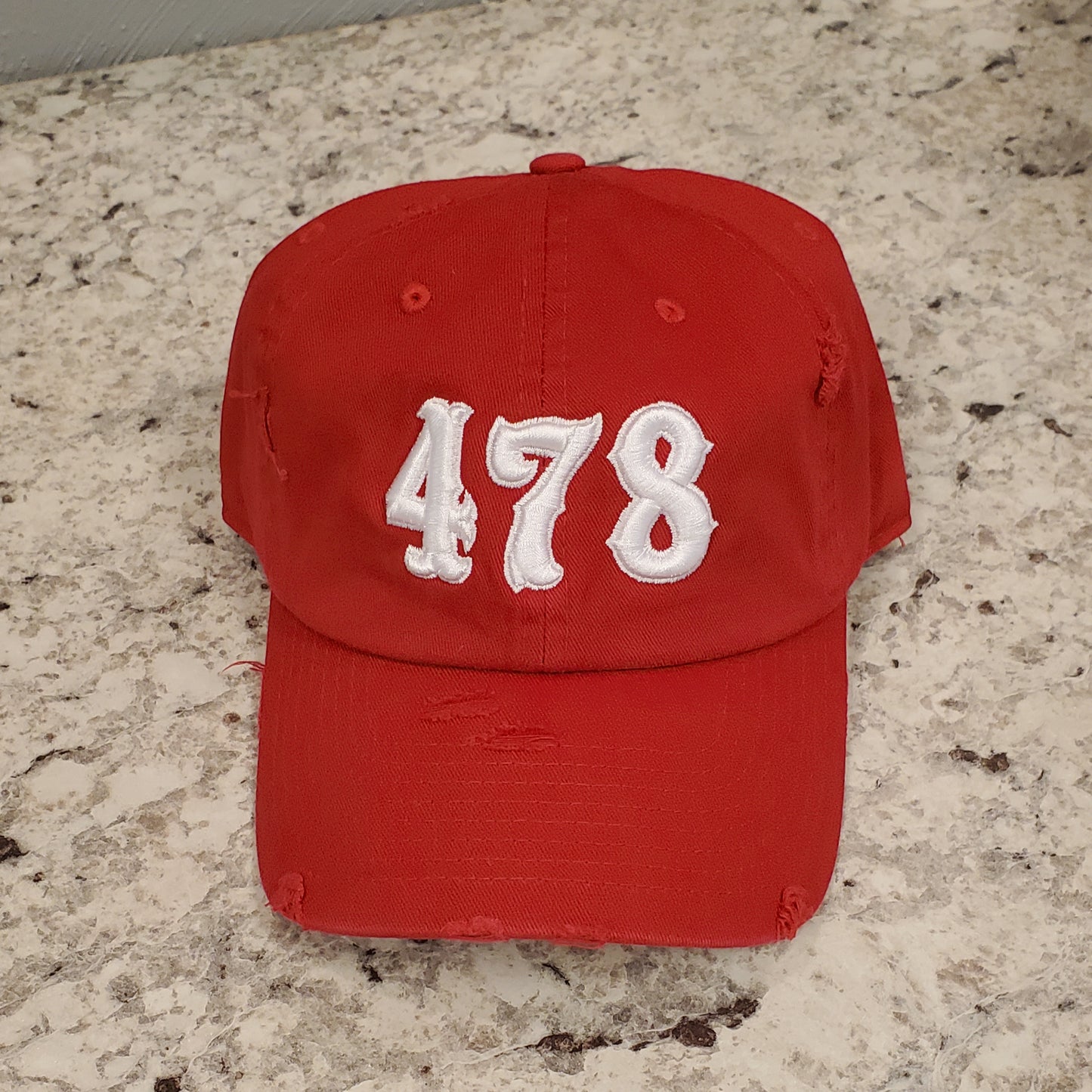 Custom Area Code Distressed Hat