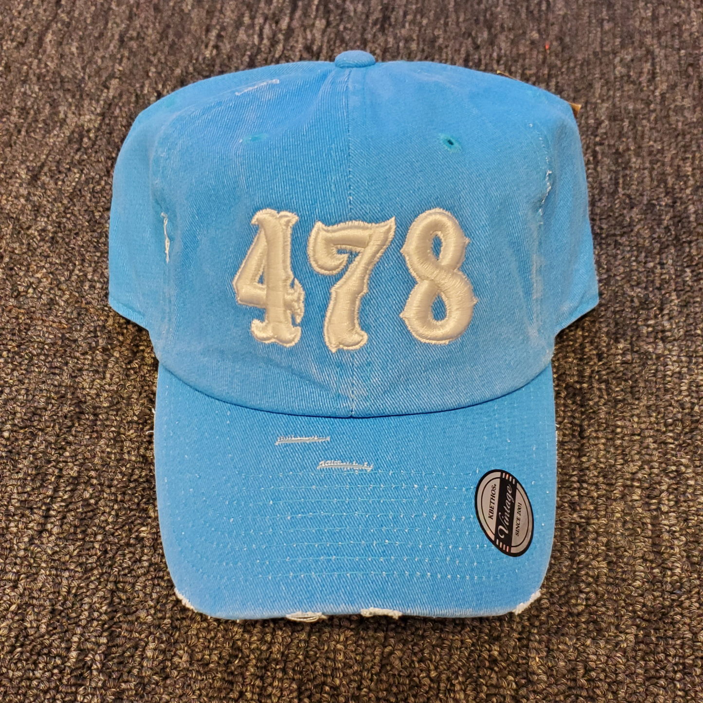 Custom Area Code Distressed Hat