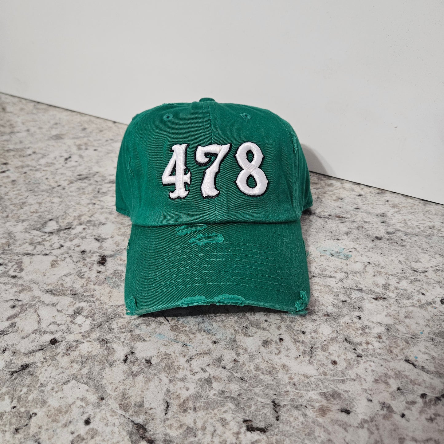 Green, Black & White Distressed Hat (Your Code)