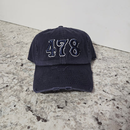 Navy & White Distressed Hat (Your Code)