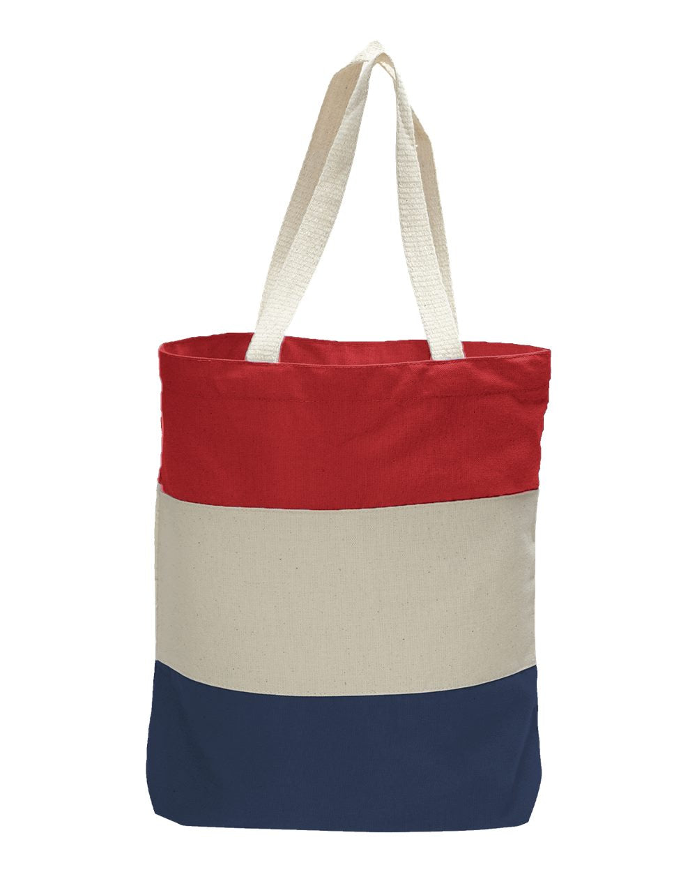 Personalized Tri-Color Canvas Tote Bag