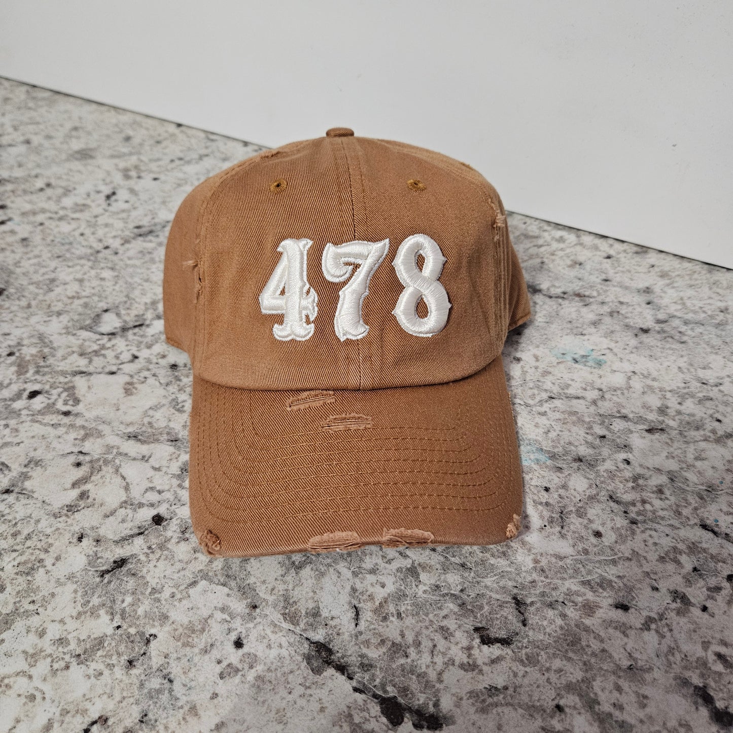 Custom Area Code Distressed Hat