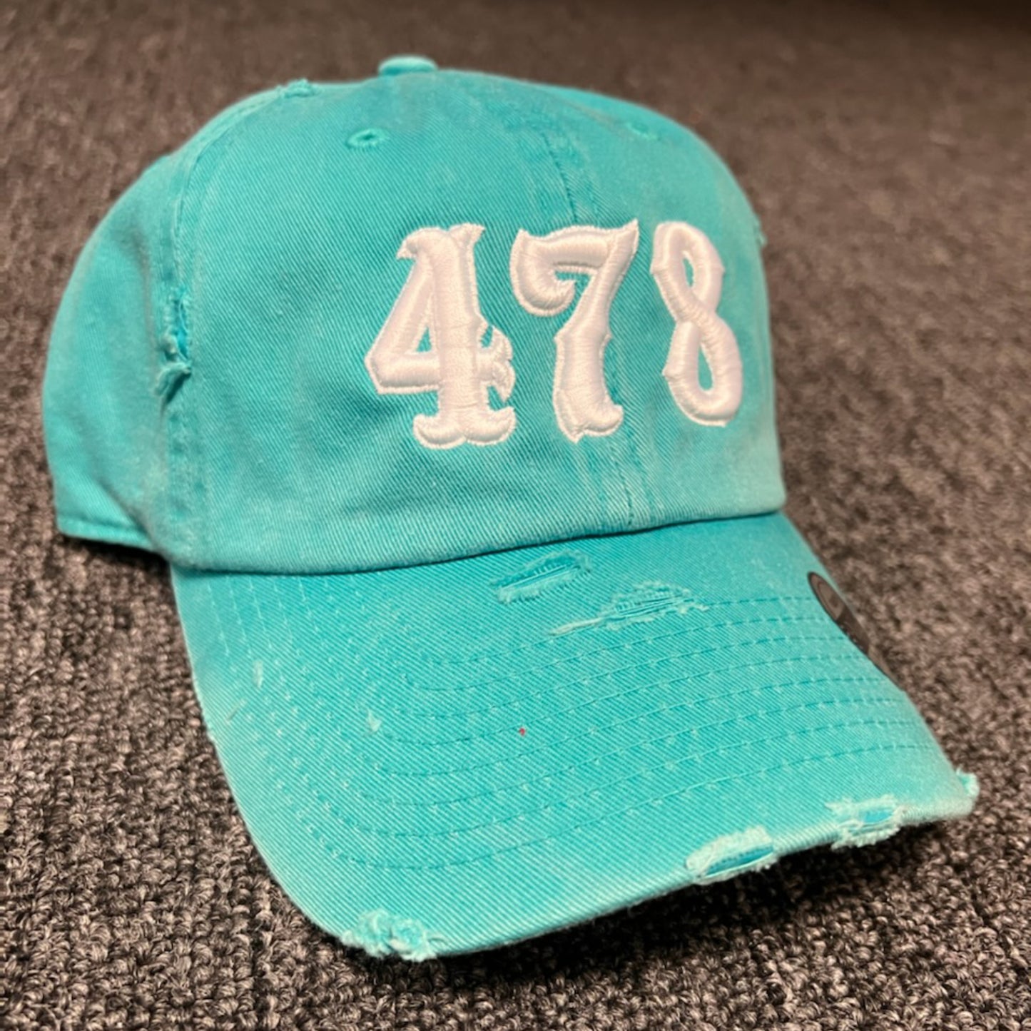 Custom Area Code Distressed Hat